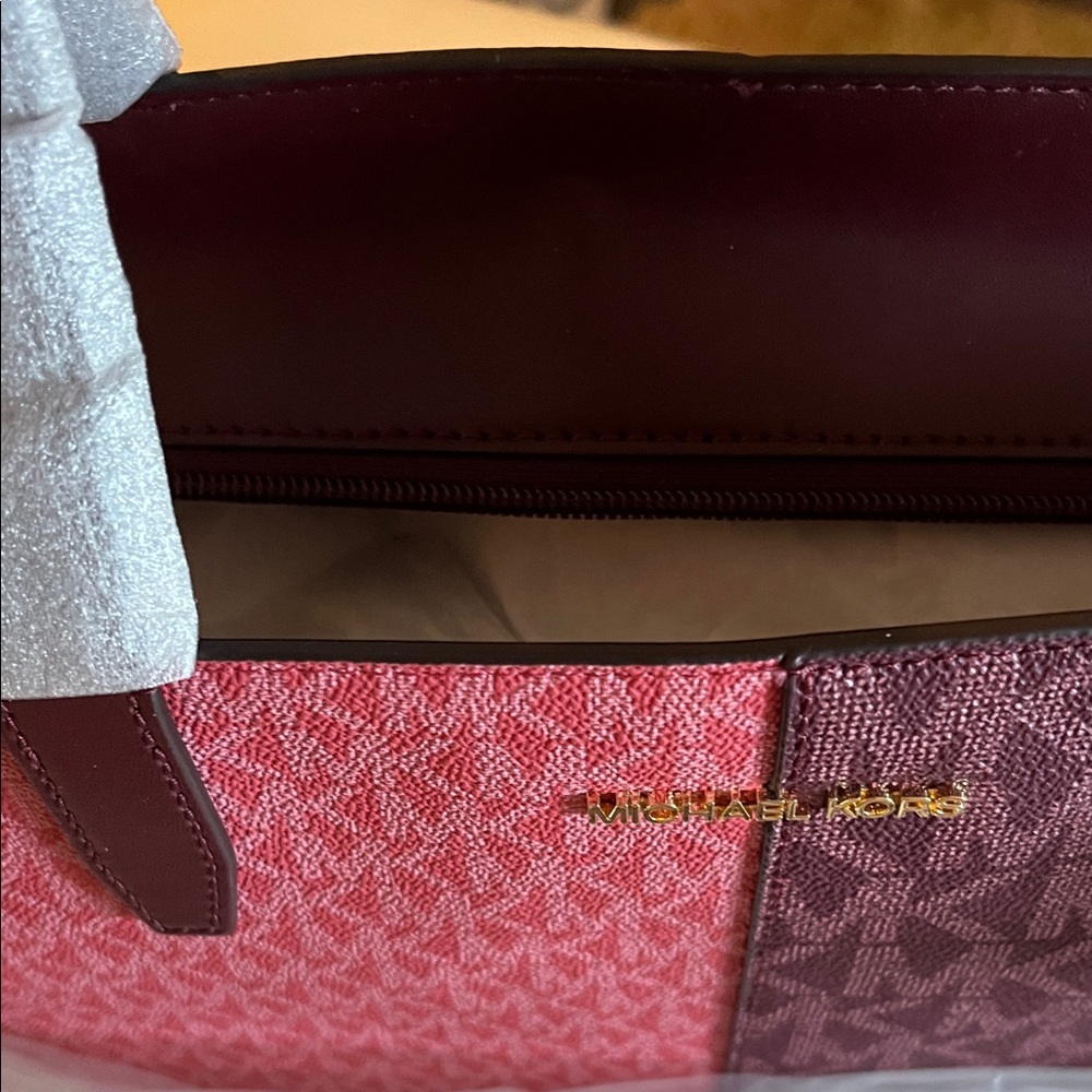 Michael Kors Two-Tone Pink and Purple Tote - Picture 9 of 14